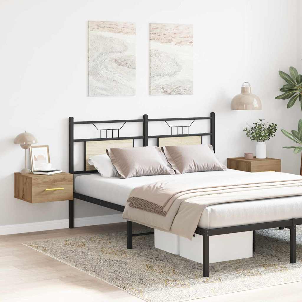 Bedside Cabinet Wall-mounted 2 pcs Artisan Oak 35 x 35 x 20 cm