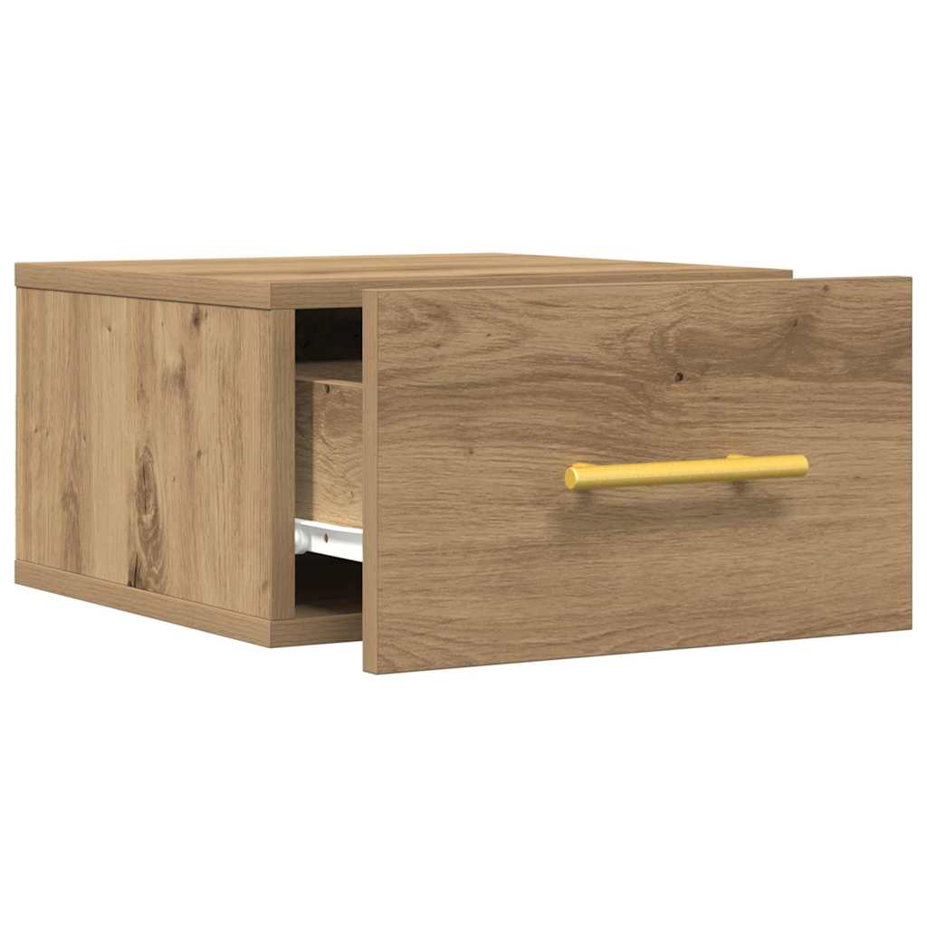Bedside Cabinet Wall-mounted 2 pcs Artisan Oak 35 x 35 x 20 cm