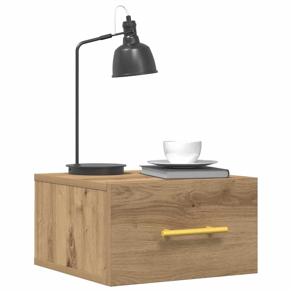 Bedside Cabinet Wall-mounted 2 pcs Artisan Oak 35 x 35 x 20 cm