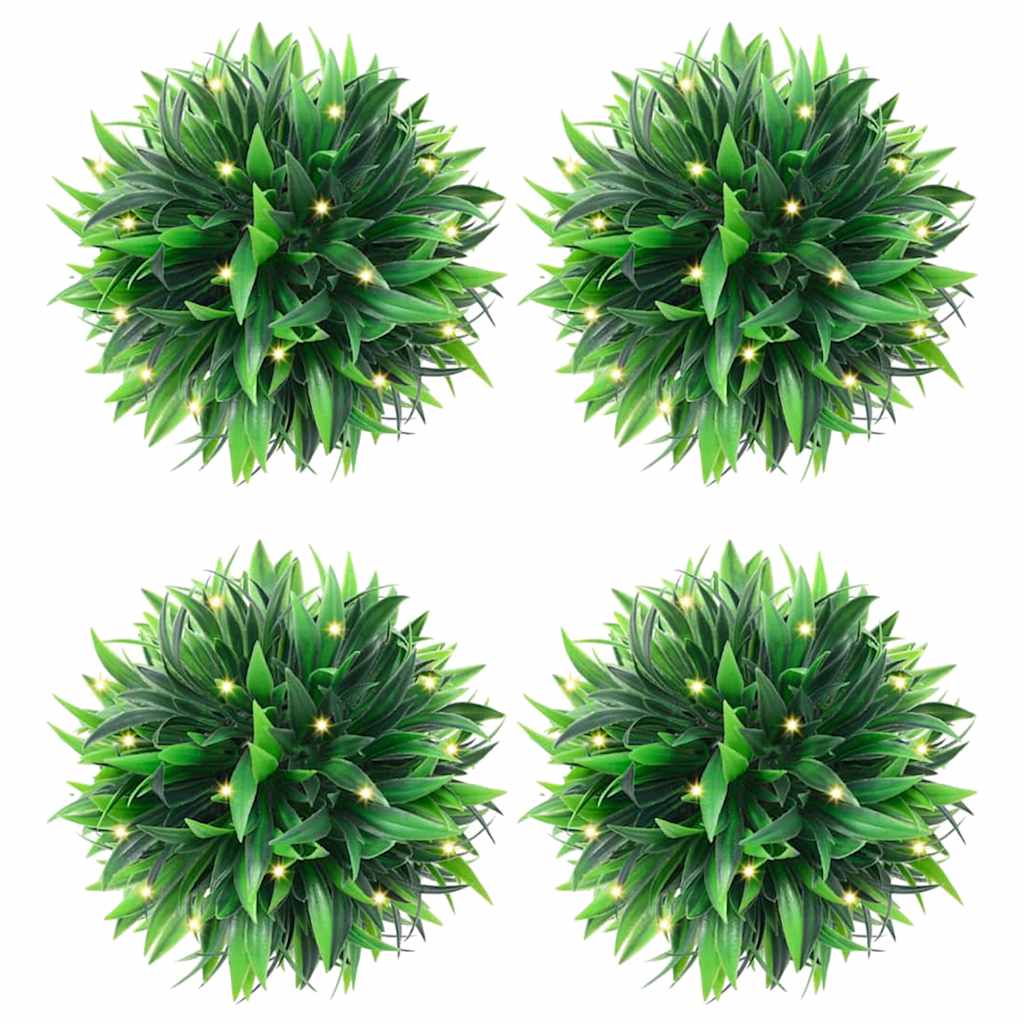 Artificial Boxwood Balls with LED Lights 4 pcs Green 15 cm