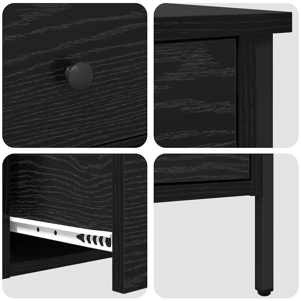 Bedside Cabinet with Drawer Black oak 40 x 42 x 50 cm