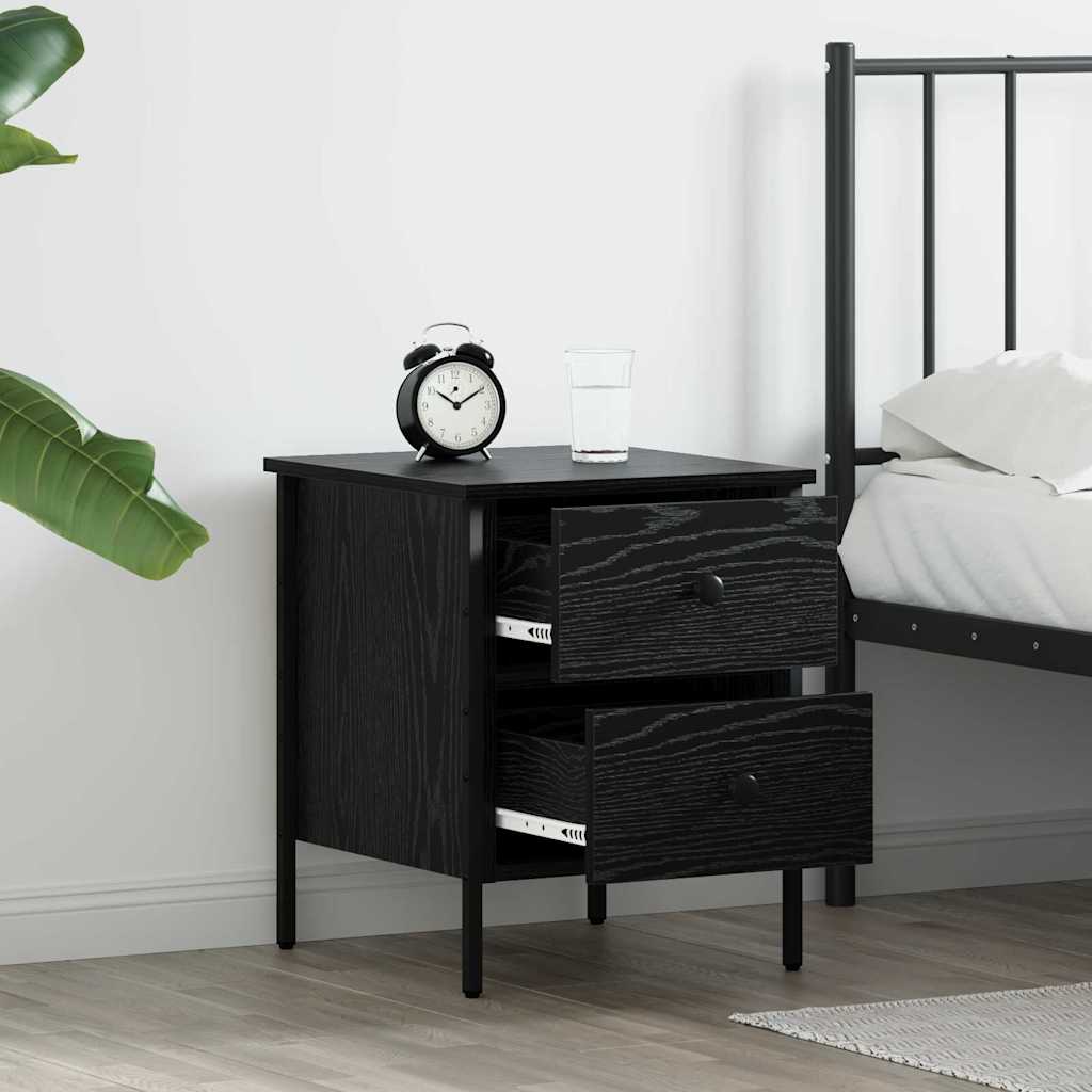 Bedside Cabinet with Drawer Black oak 40 x 42 x 50 cm