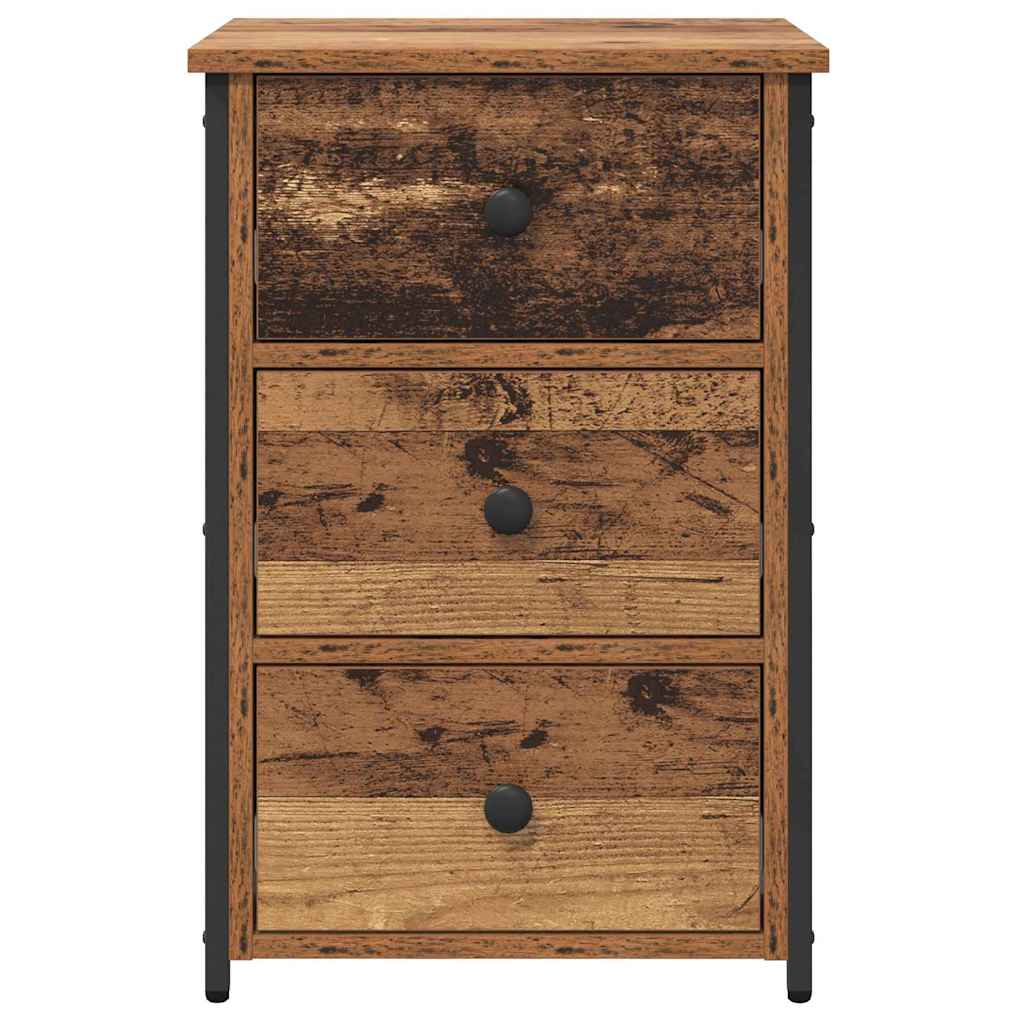 Bedside Cabinet with Drawer Brown Solid Reclaim Wood
