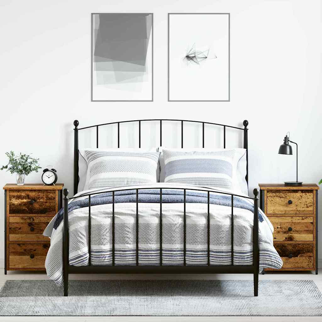 Bedside Cabinet with Drawer Brown Solid Reclaim Wood