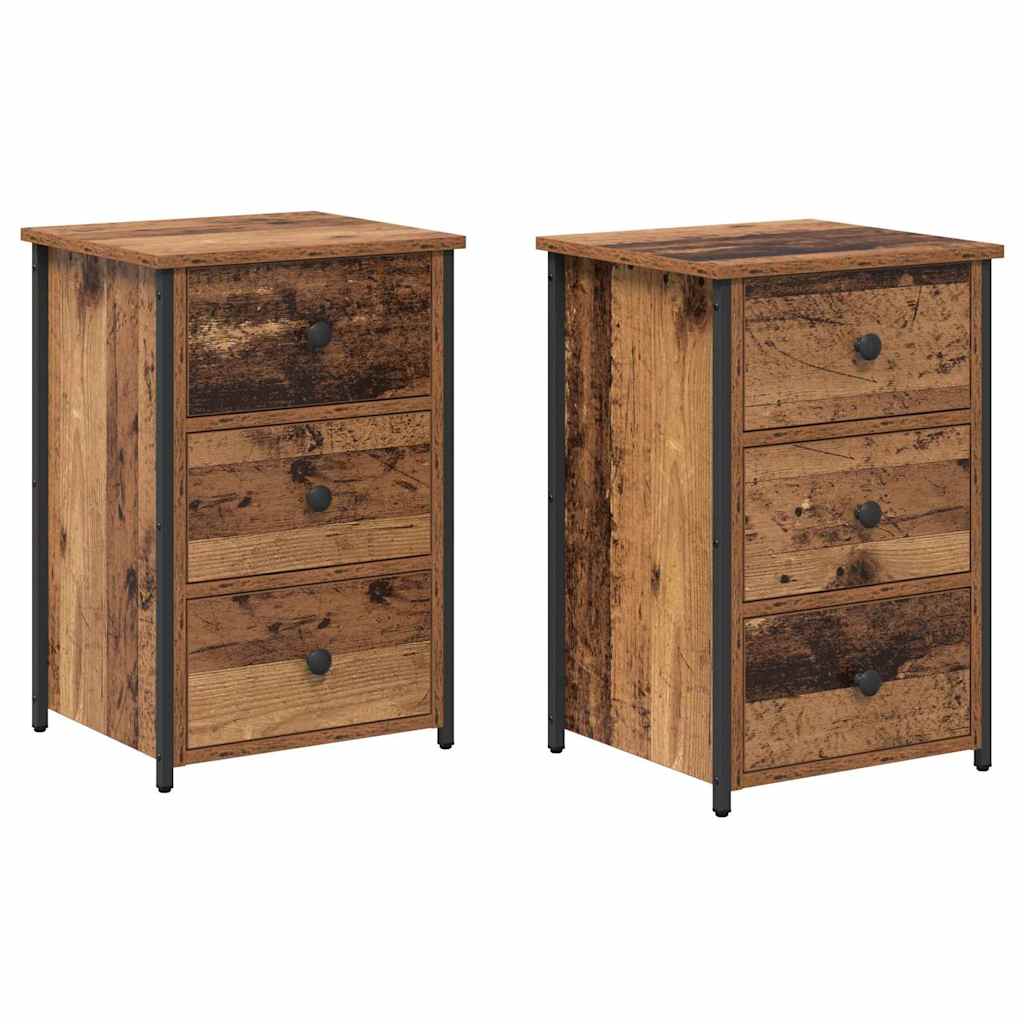 Bedside Cabinet with Drawer Brown Solid Reclaim Wood