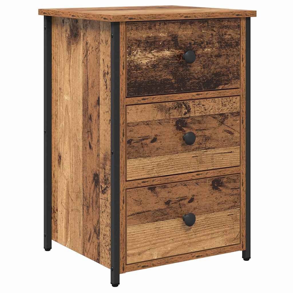 Bedside Cabinet with Drawer Brown Solid Reclaim Wood