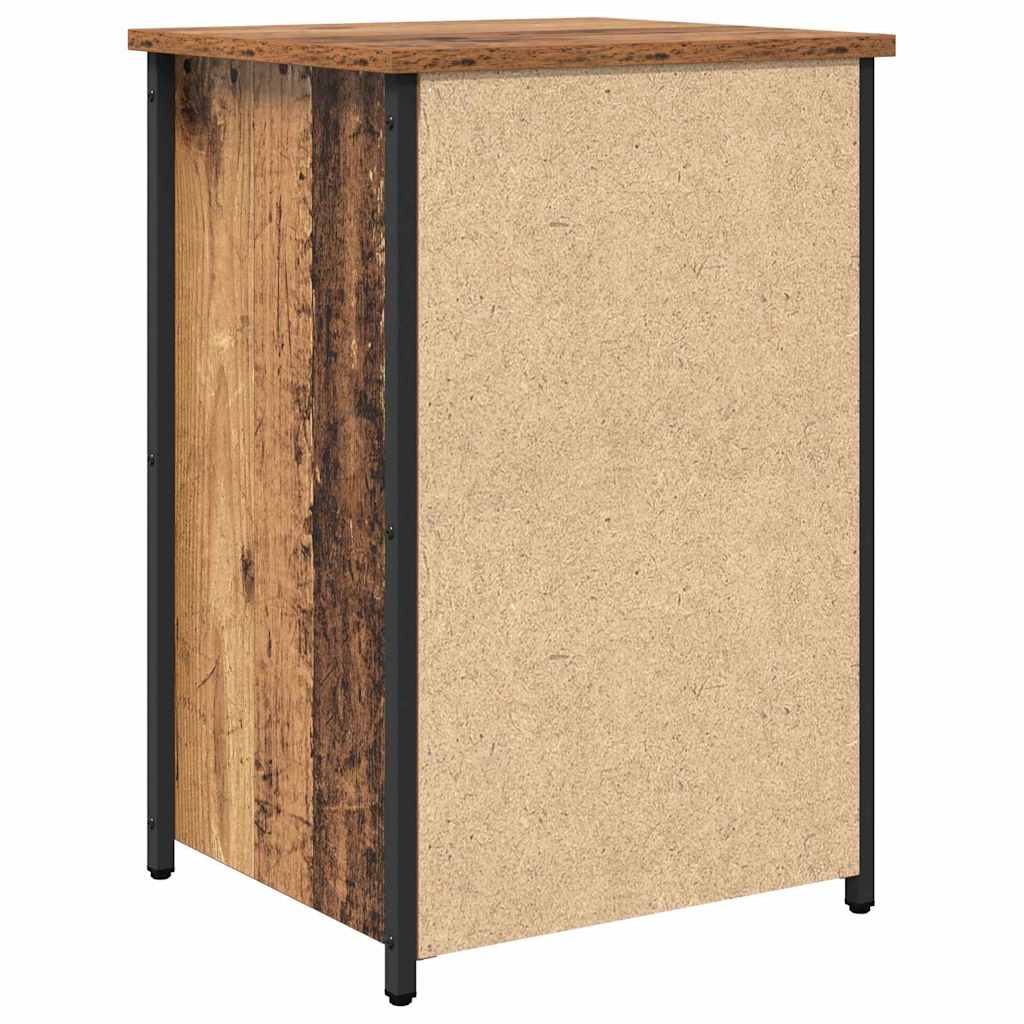 Bedside Cabinet with Drawer Brown Solid Reclaim Wood