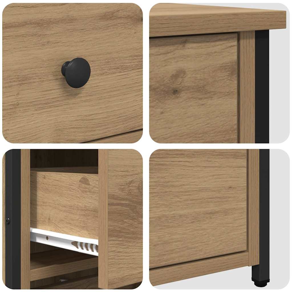 Bedside Cabinet with Drawer Brown Solid Reclaim Wood