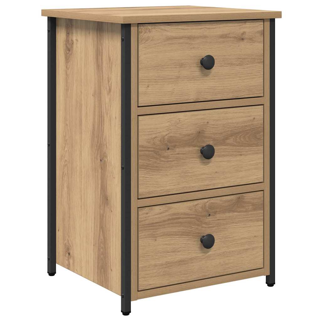 Bedside Cabinet with Drawer Brown Solid Reclaim Wood
