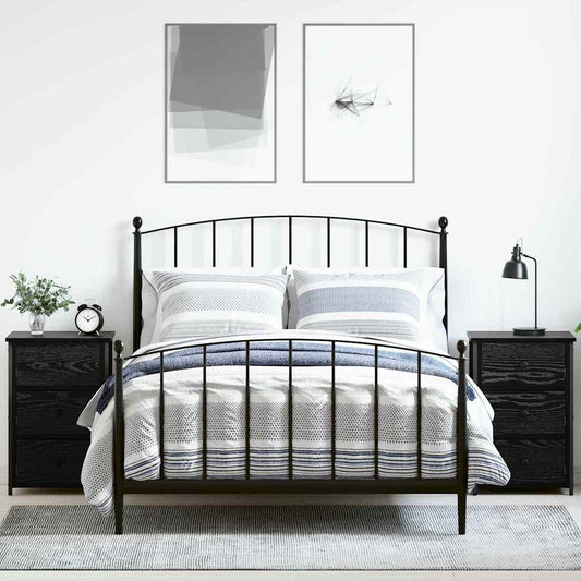 Bedside Cabinet with Drawer Black Solid Reclaim Wood