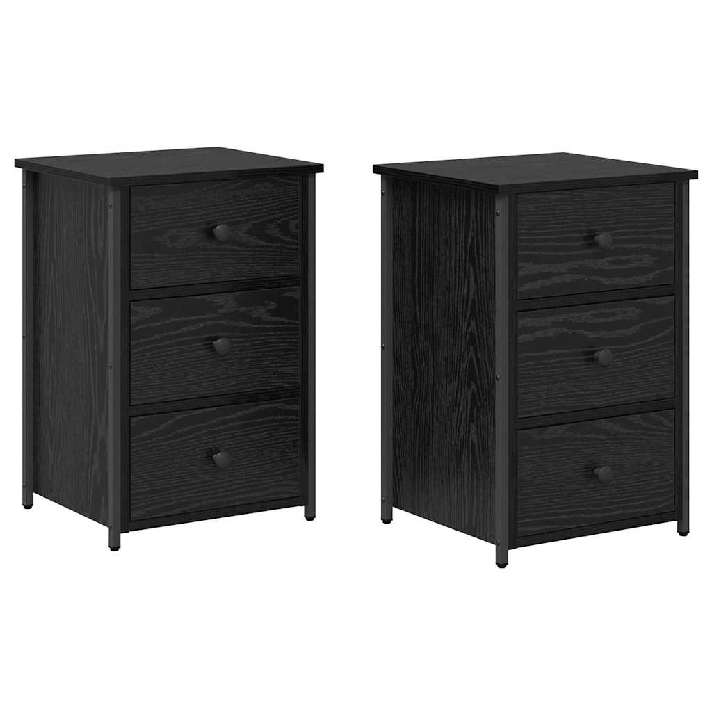 Bedside Cabinet with Drawer Black Solid Reclaim Wood