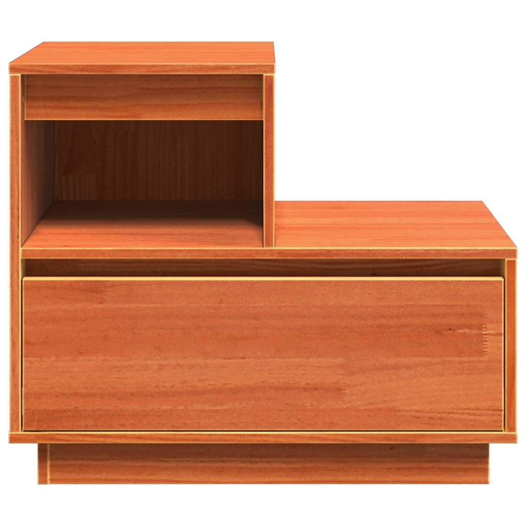 Bedside Cabinet Wax brown 60 x 34 x 51 cm Solid pinewood