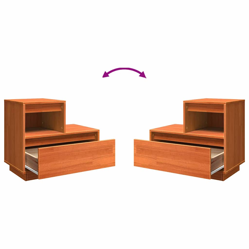 Bedside Cabinet Wax brown 60 x 34 x 51 cm Solid pinewood