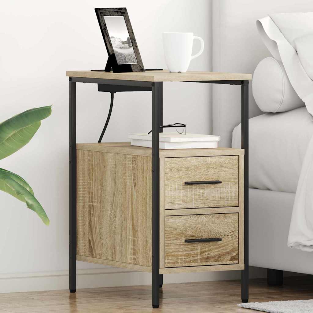 Bedside Cabinet Sonoma Oak 30 x 48 x 61 cm Engineered Wood