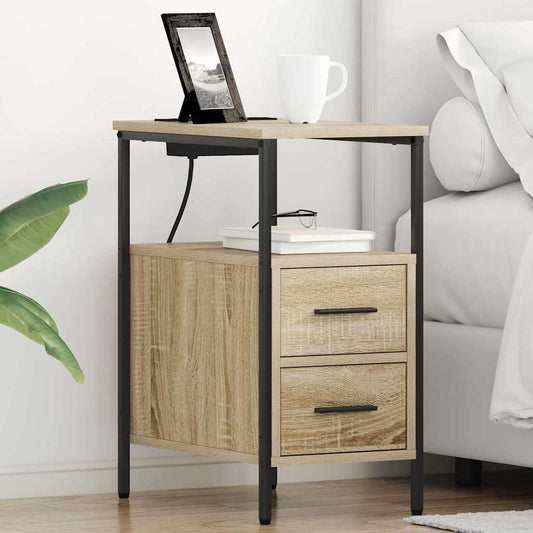 Bedside Cabinet Sonoma Oak 30 x 48 x 61 cm Engineered Wood