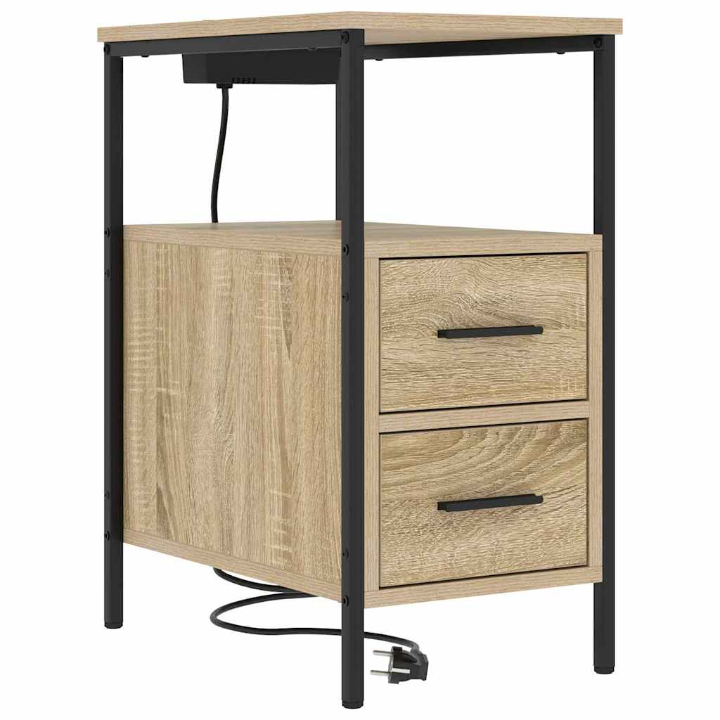 Bedside Cabinet Sonoma Oak 30 x 48 x 61 cm Engineered Wood
