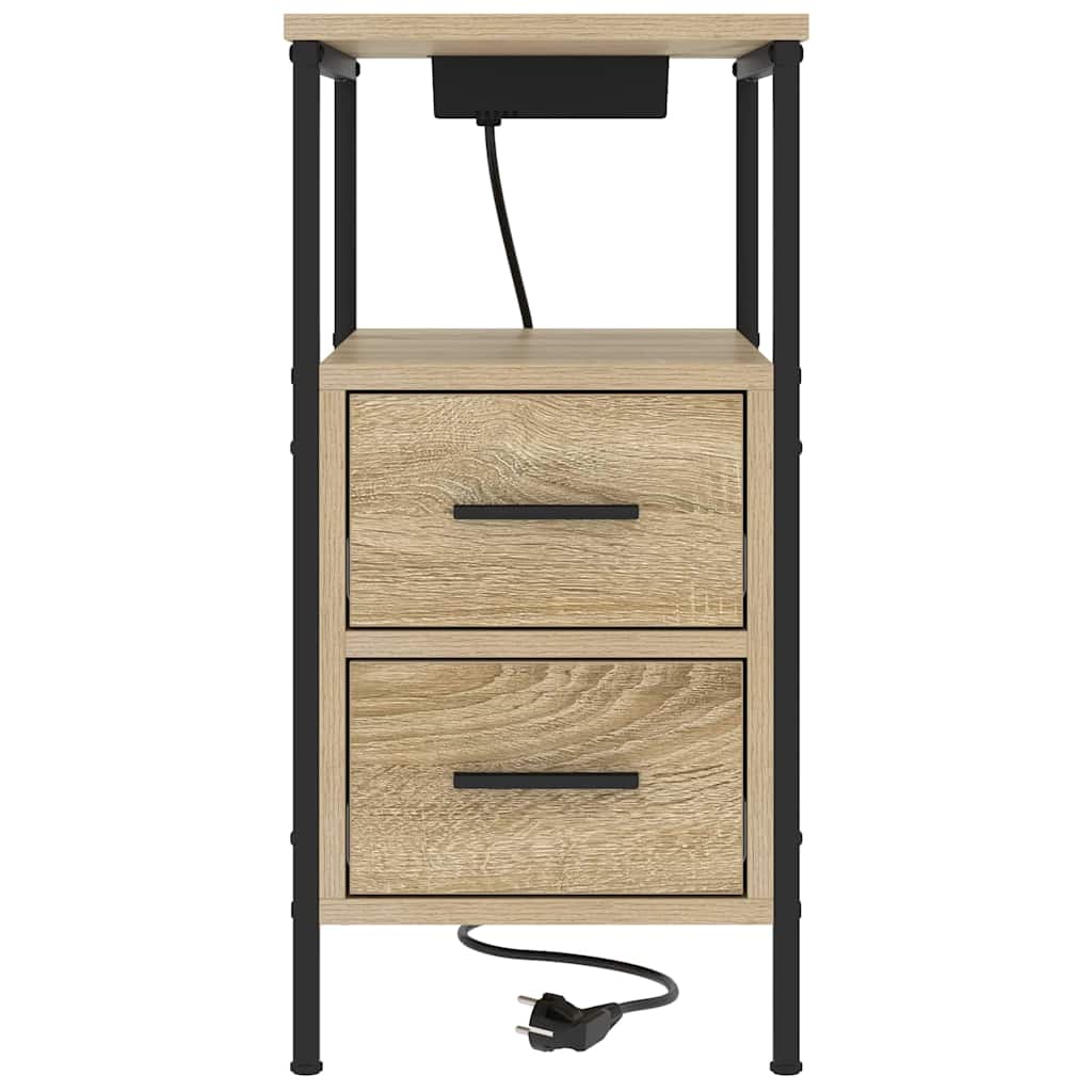 Bedside Cabinet Sonoma Oak 30 x 48 x 61 cm Engineered Wood