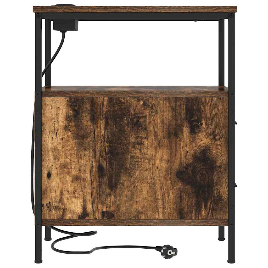 Bedside Cabinet Smoked Oak 30 x 48 x 61 cm Engineered Wood