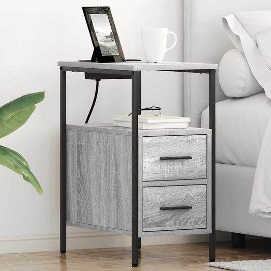 Bedside Cabinet Grey Sonoma 30 x 48 x 61 cm Engineered Wood