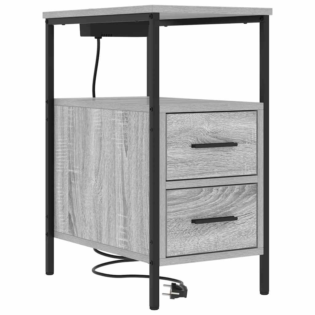 Bedside Cabinet Grey Sonoma 30 x 48 x 61 cm Engineered Wood