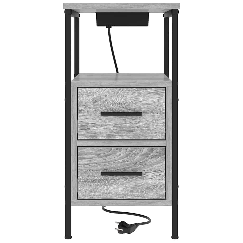 Bedside Cabinet Grey Sonoma 30 x 48 x 61 cm Engineered Wood