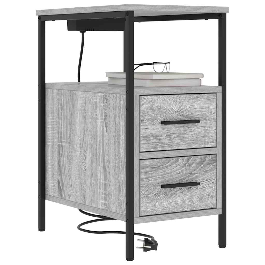Bedside Cabinet Grey Sonoma 30 x 48 x 61 cm Engineered Wood