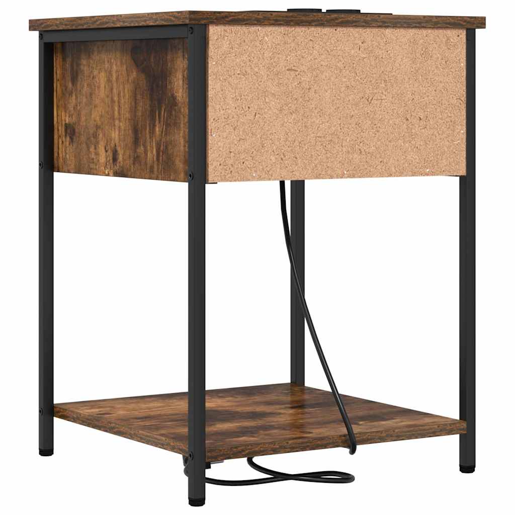 Bedside Cabinet Smoked Oak 42 x 41 x 56 cm Engineered Wood