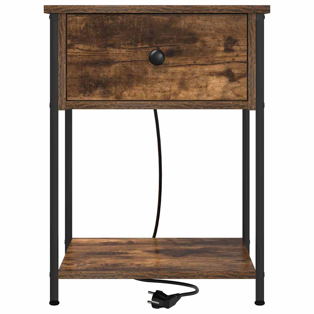 Bedside Cabinet Smoked Oak 42 x 41 x 56 cm Engineered Wood