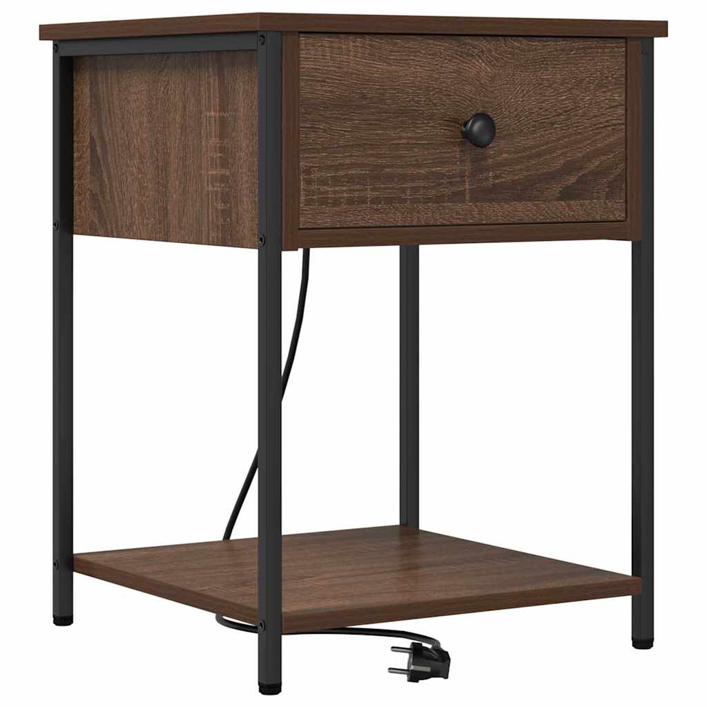 Bedside Cabinet Brown Oak 42 x 41 x 56 cm Engineered Wood