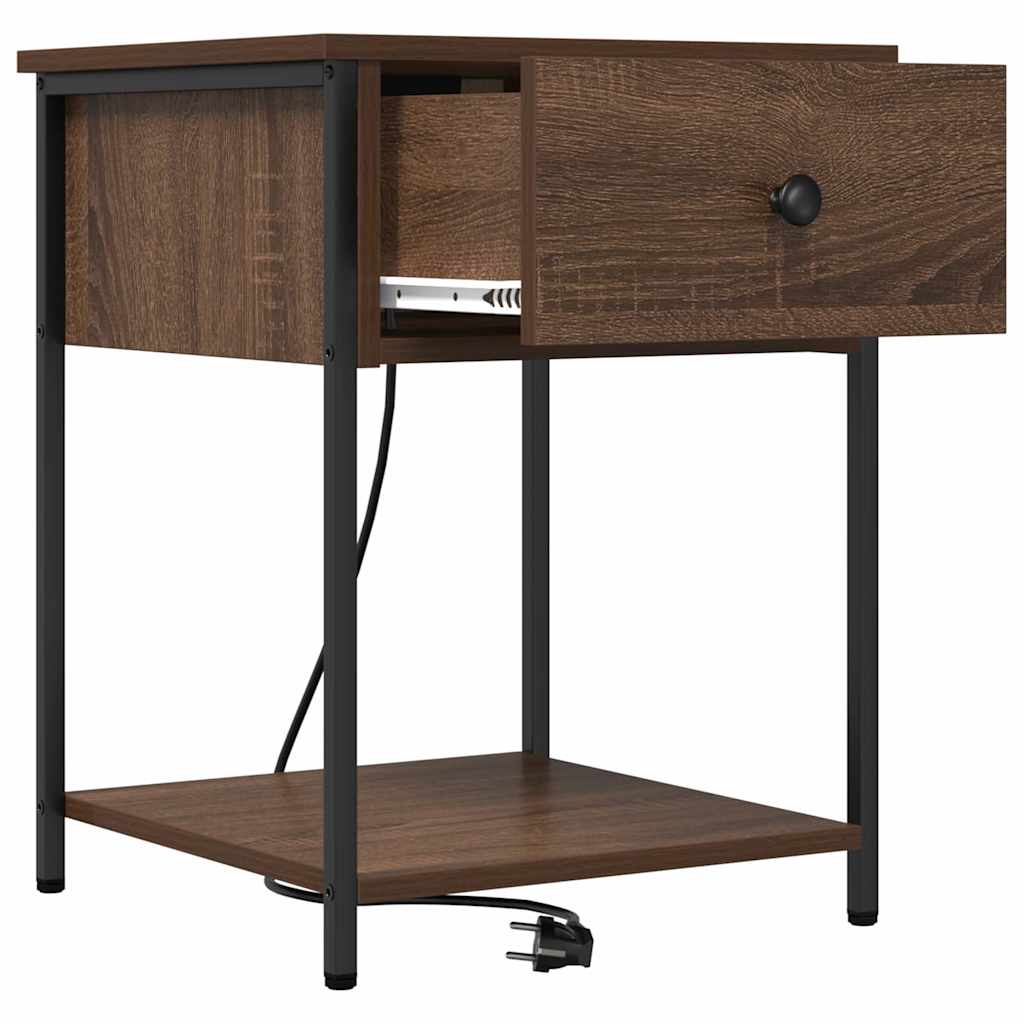 Bedside Cabinet Brown Oak 42 x 41 x 56 cm Engineered Wood