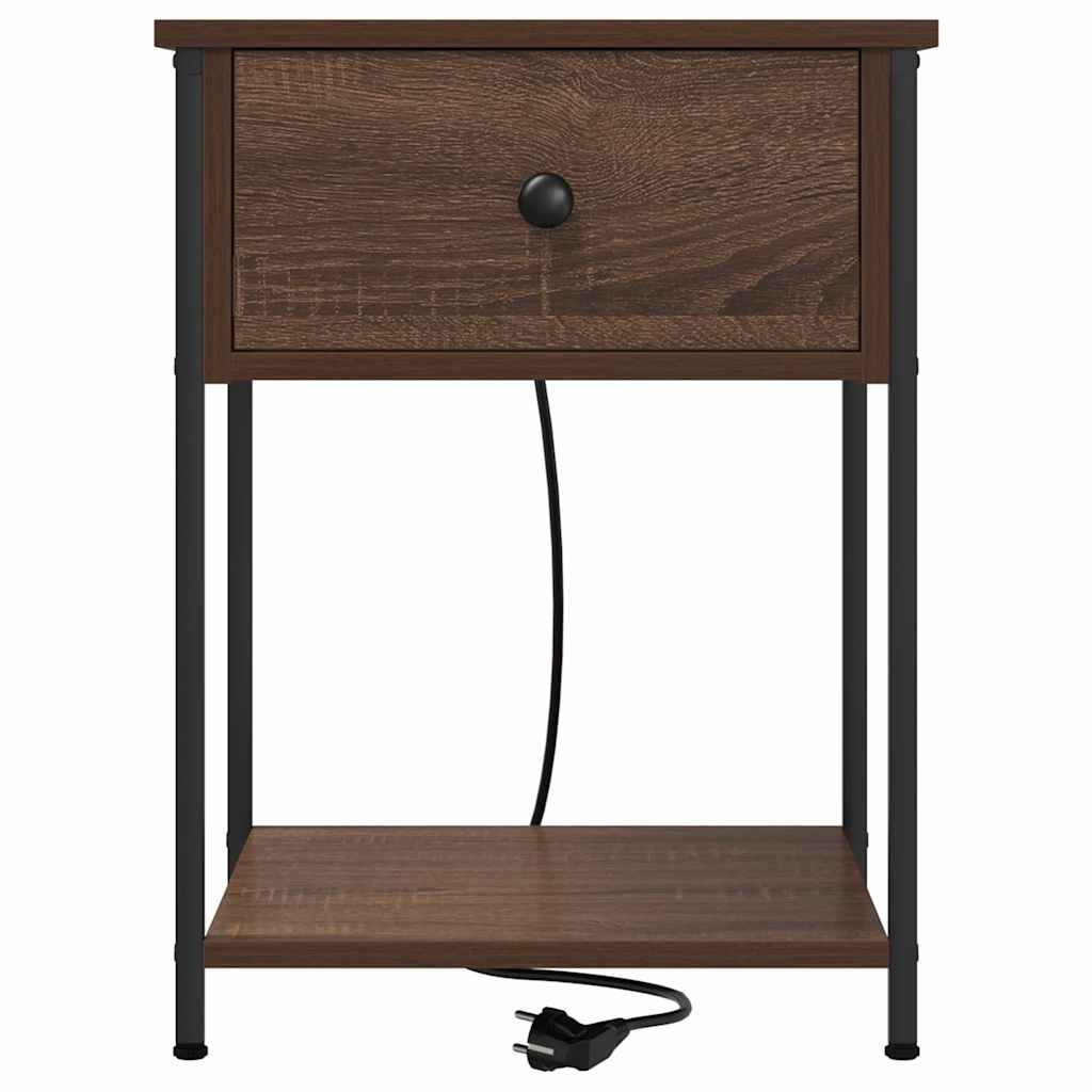 Bedside Cabinet Brown Oak 42 x 41 x 56 cm Engineered Wood