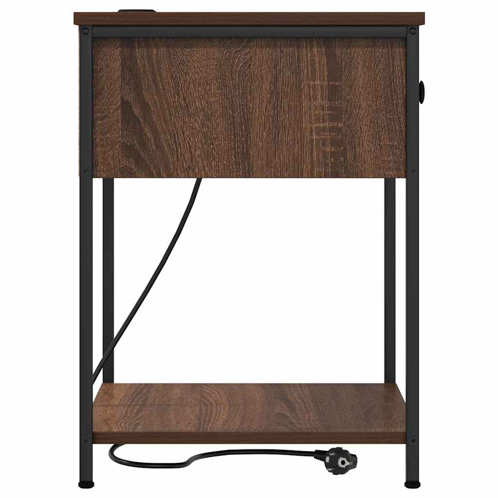 Bedside Cabinet Brown Oak 42 x 41 x 56 cm Engineered Wood