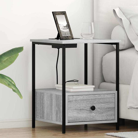 Bedside Cabinet Grey Sonoma 42 x 41 x 56 cm Engineered Wood