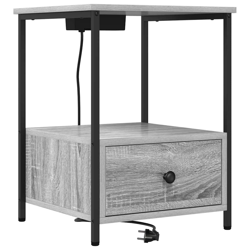 Bedside Cabinet Grey Sonoma 42 x 41 x 56 cm Engineered Wood