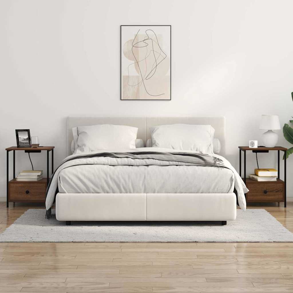 Bedside Cabinet Brown Oak 42 x 41 x 56 cm Engineered Wood