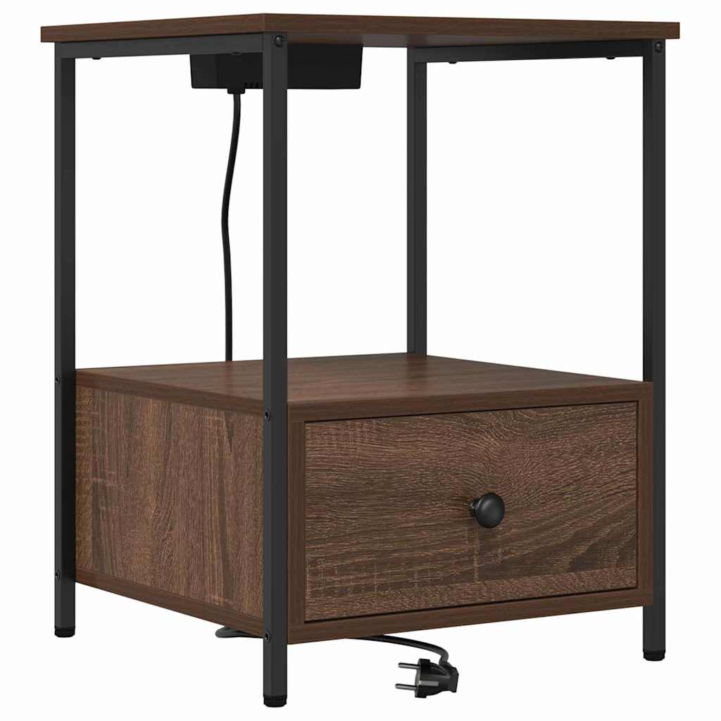 Bedside Cabinet Brown Oak 42 x 41 x 56 cm Engineered Wood