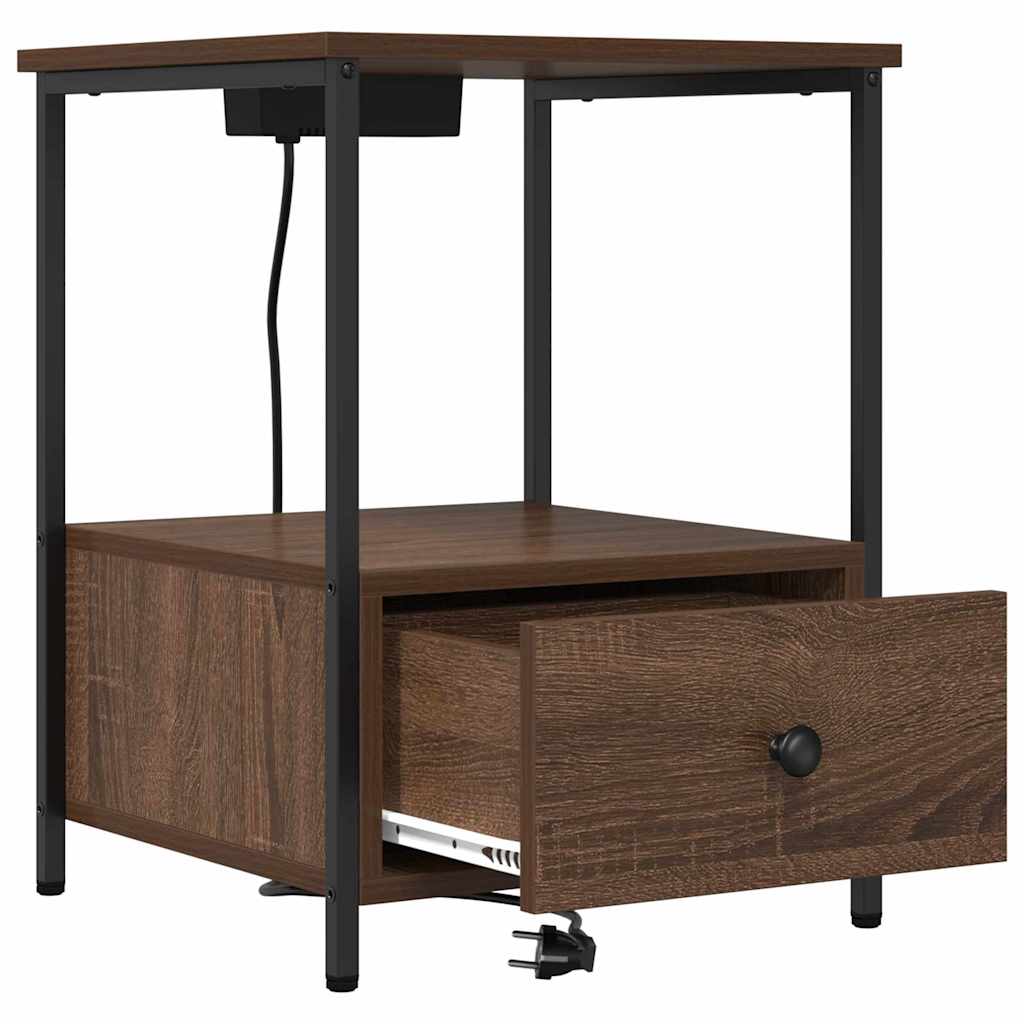 Bedside Cabinet Brown Oak 42 x 41 x 56 cm Engineered Wood