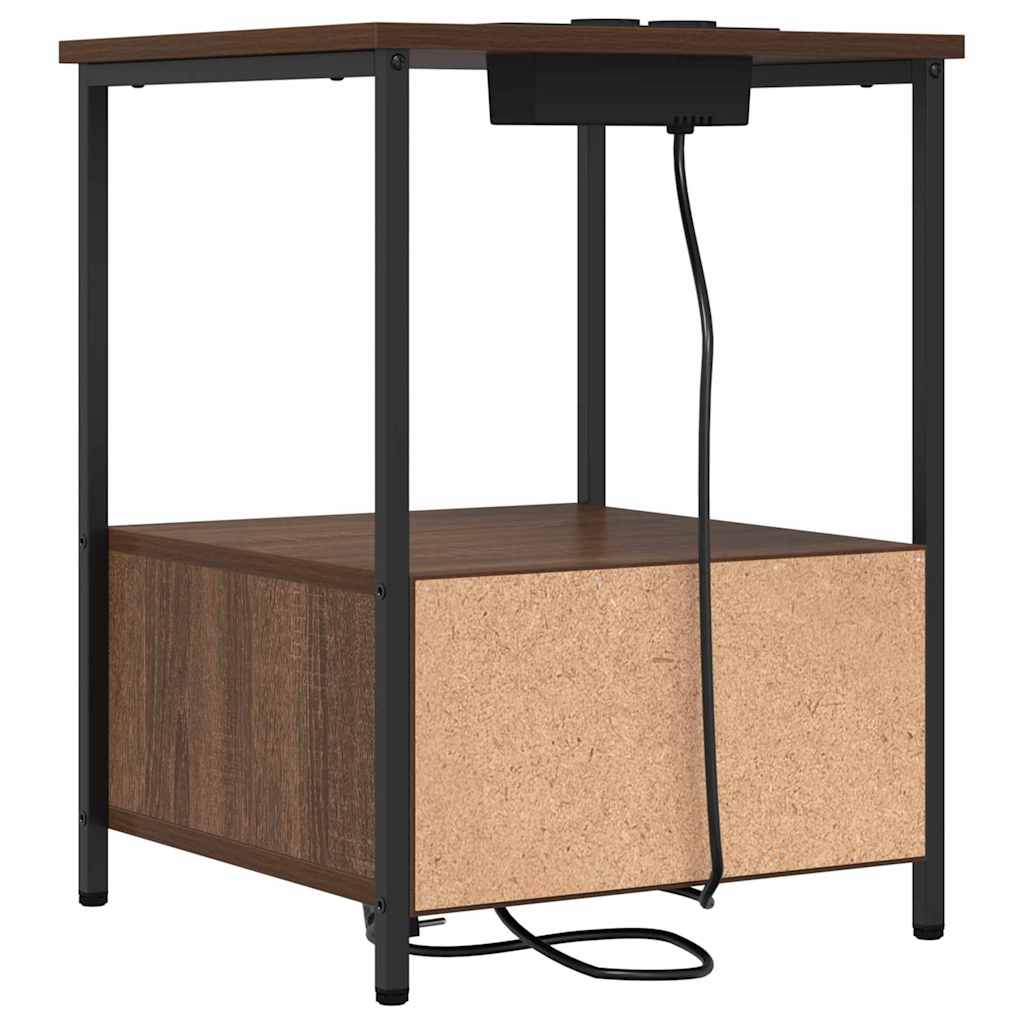 Bedside Cabinet Brown Oak 42 x 41 x 56 cm Engineered Wood