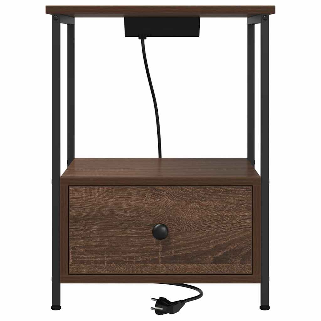Bedside Cabinet Brown Oak 42 x 41 x 56 cm Engineered Wood