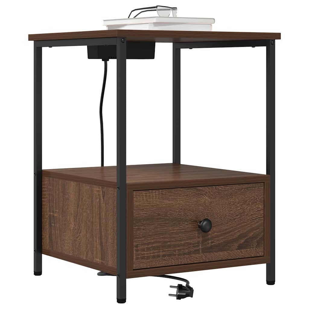 Bedside Cabinet Brown Oak 42 x 41 x 56 cm Engineered Wood