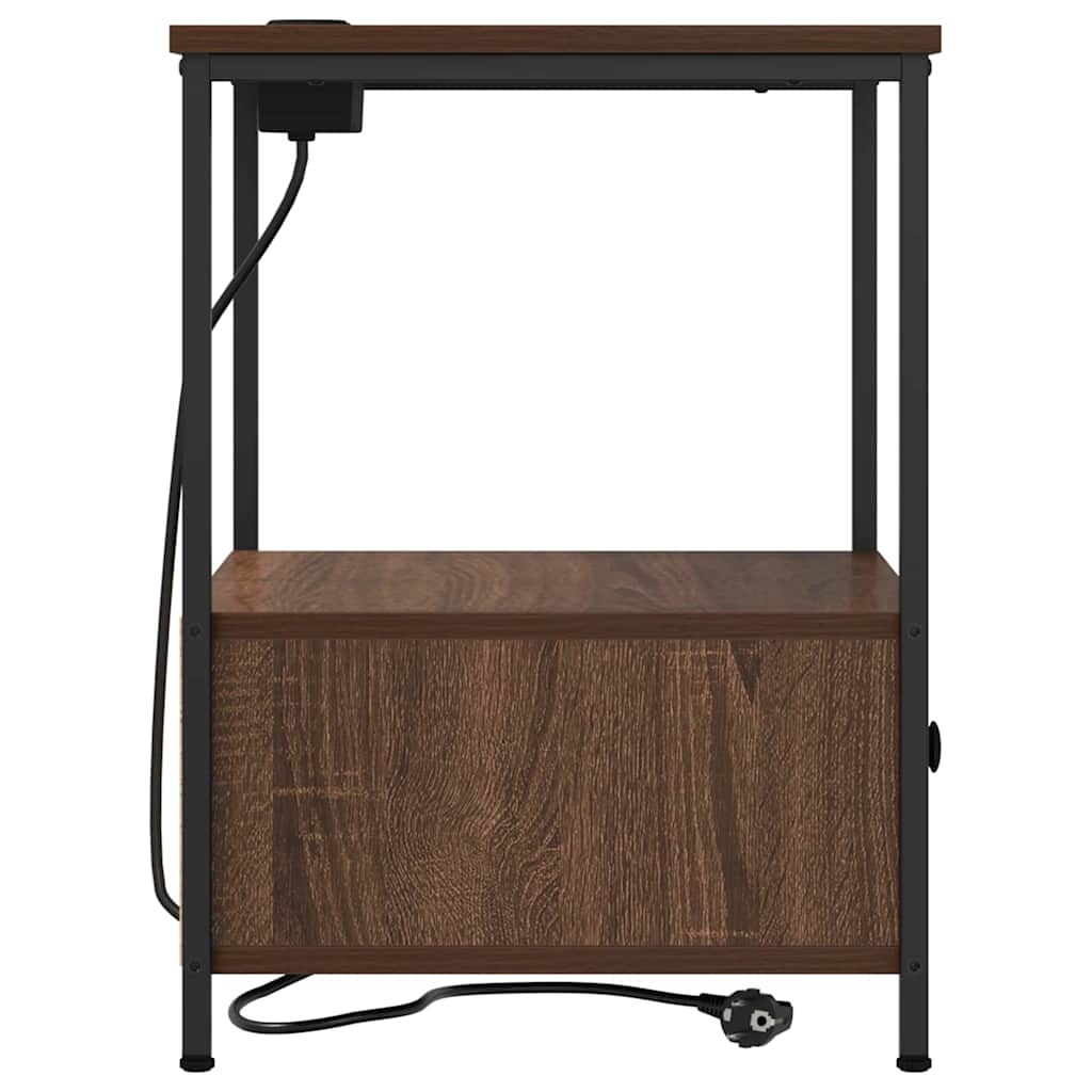 Bedside Cabinet Brown Oak 42 x 41 x 56 cm Engineered Wood