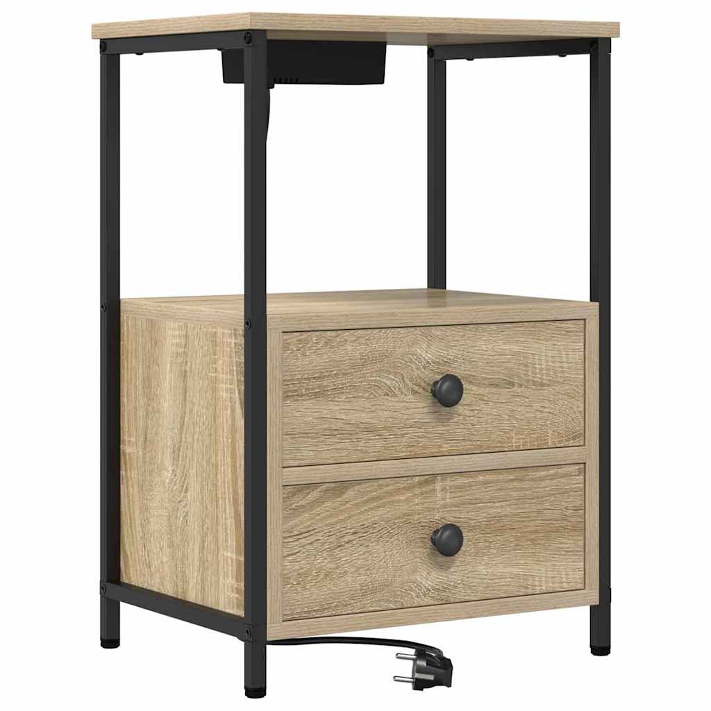 Bedside Cabinet Sonoma Oak 40 x 31 x 60 cm Engineered Wood