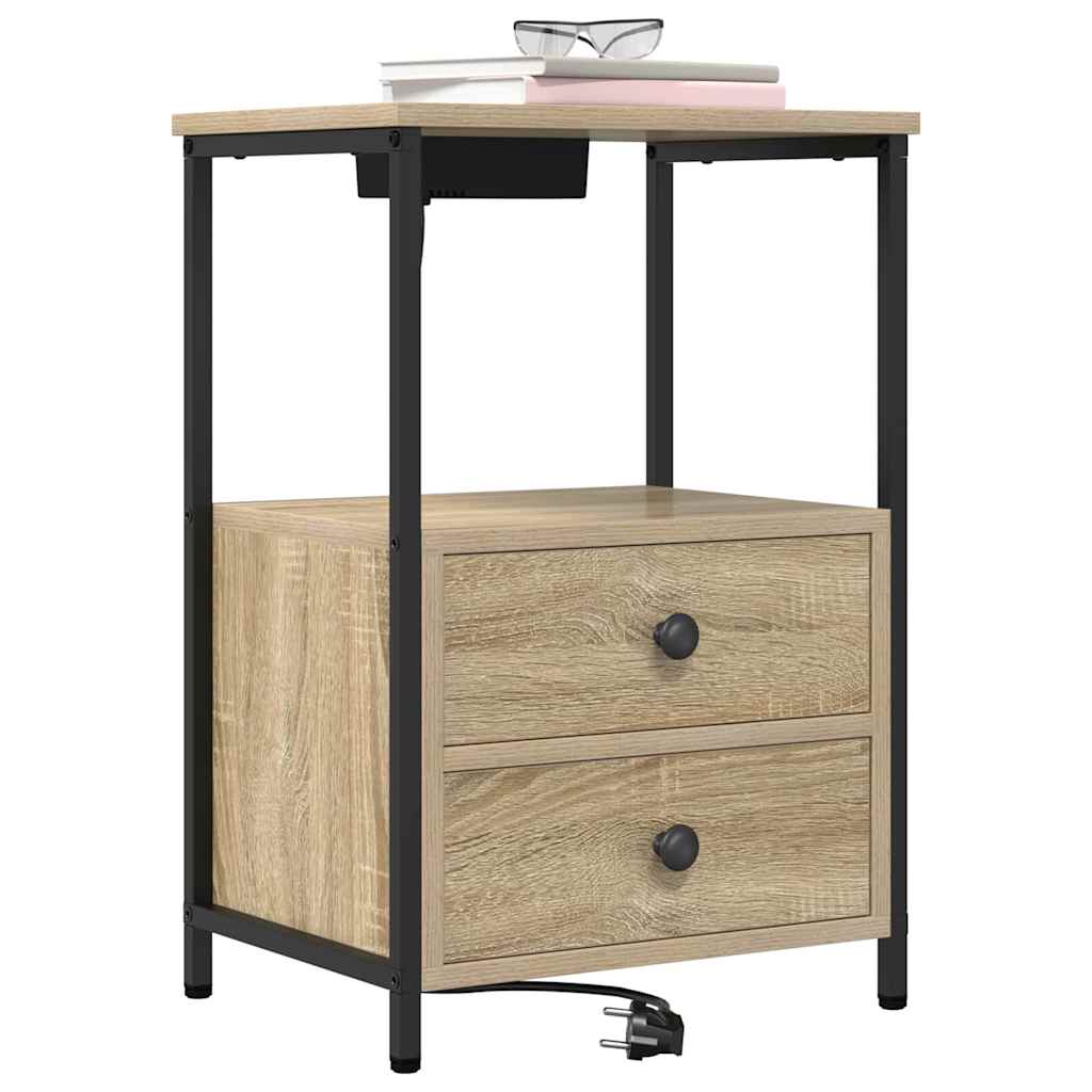 Bedside Cabinet Sonoma Oak 40 x 31 x 60 cm Engineered Wood