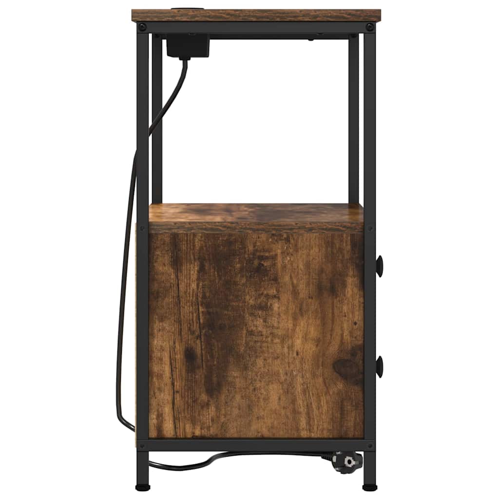 Bedside Cabinet Smoked Oak 40 x 31 x 60 cm Engineered Wood