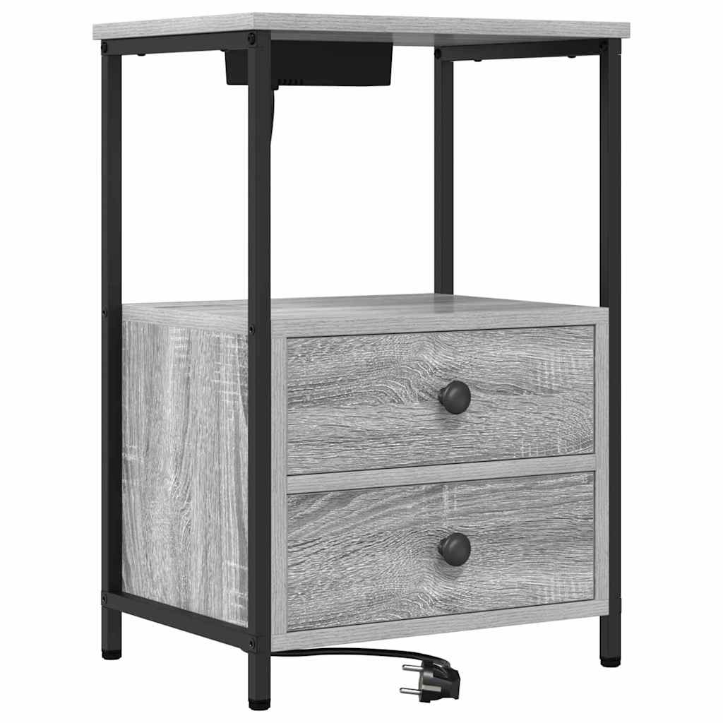 Bedside Cabinet Grey Sonoma 40 x 31 x 60 cm Engineered Wood