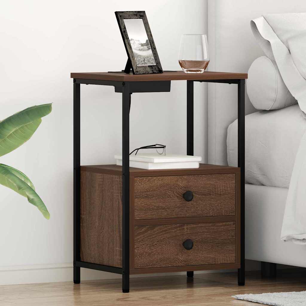 Bedside Cabinet Brown Oak 40 x 31 x 60 cm Engineered Wood