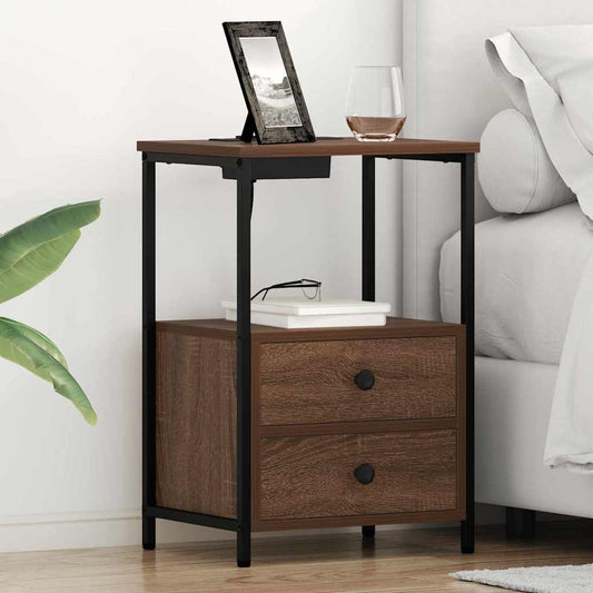 Bedside Cabinet Brown Oak 40 x 31 x 60 cm Engineered Wood