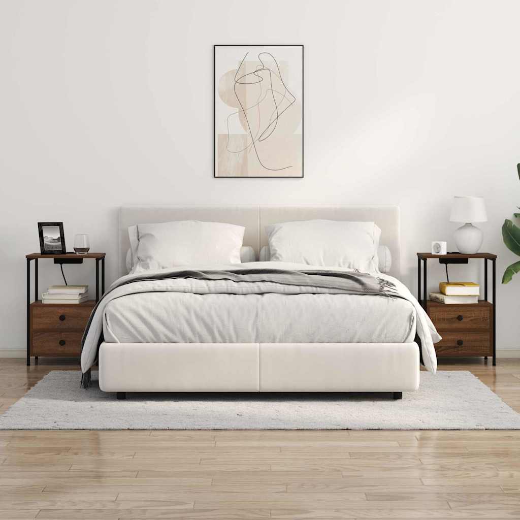 Bedside Cabinet Brown Oak 40 x 31 x 60 cm Engineered Wood