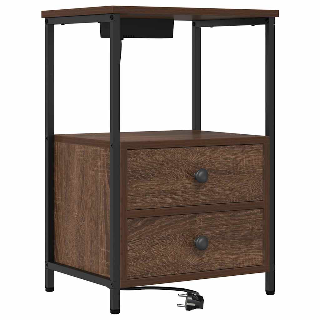 Bedside Cabinet Brown Oak 40 x 31 x 60 cm Engineered Wood
