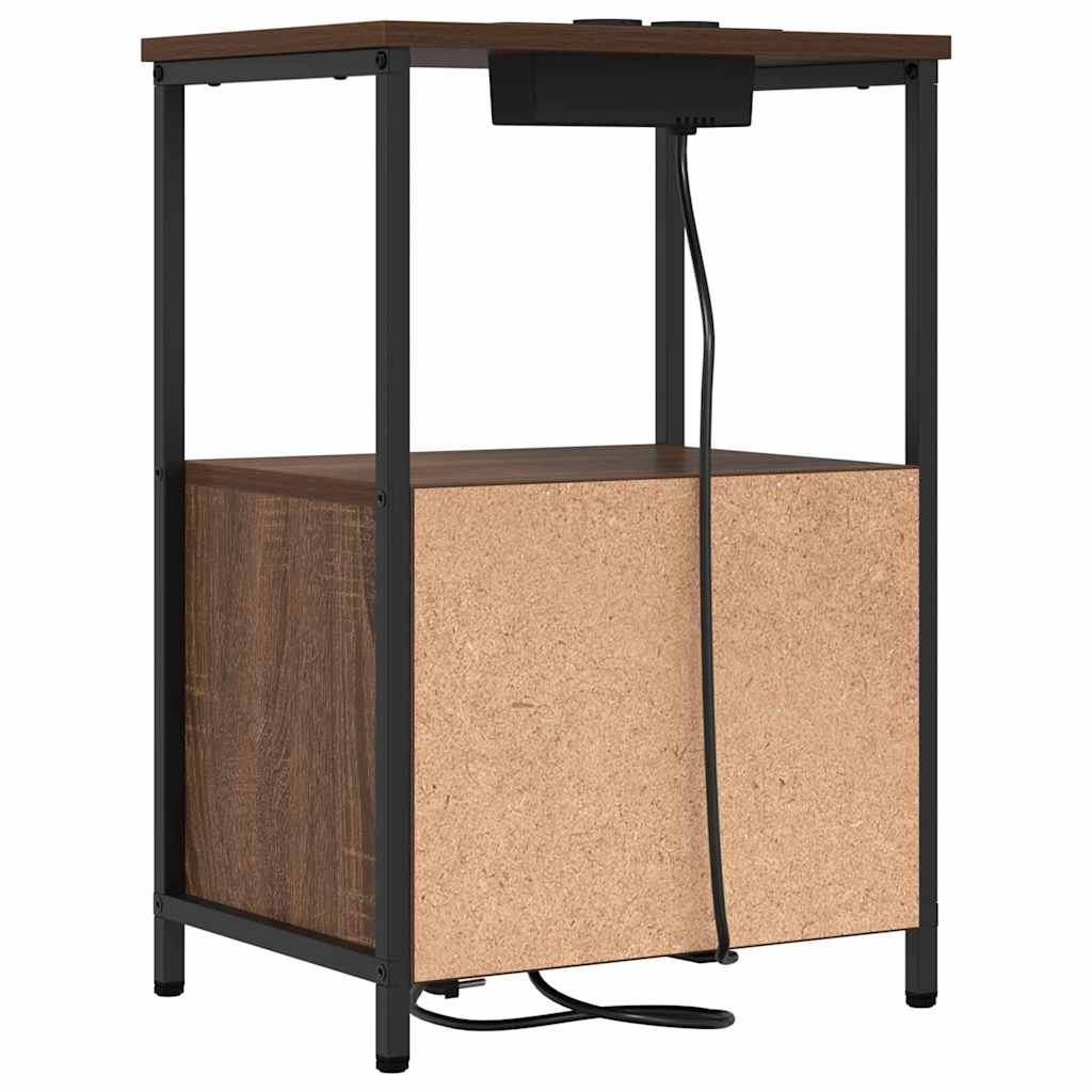 Bedside Cabinet Brown Oak 40 x 31 x 60 cm Engineered Wood